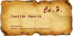 Csellár Henrik névjegykártya